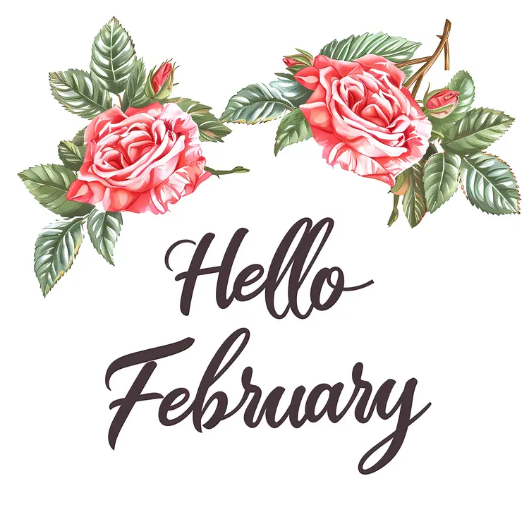 Elegant Rose Hello February Greeting Card