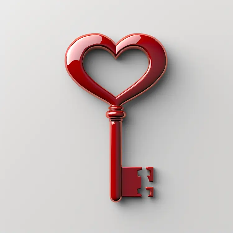 Red Heart Key for Valentine's Day
