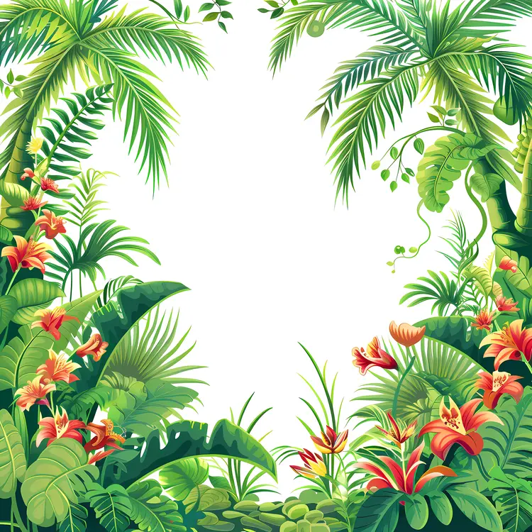 Lush Tropical Leaves Background