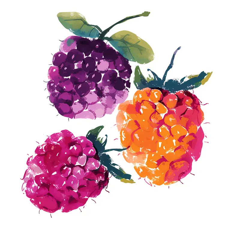 Colorful Berries Watercolor Art