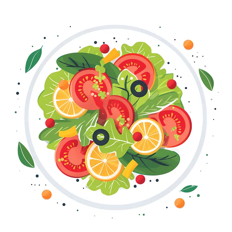 Colorful Salad with Fresh Vegetables