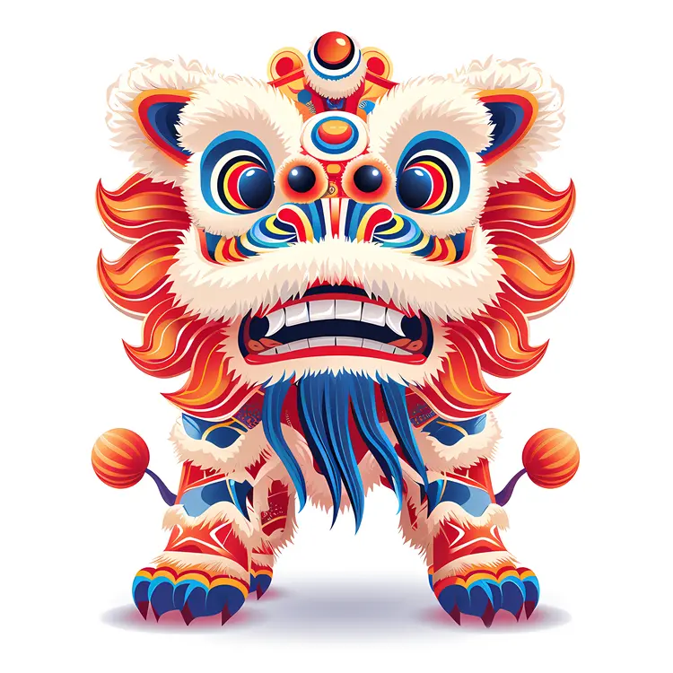 Adorable Traditional Lion Dance Figure