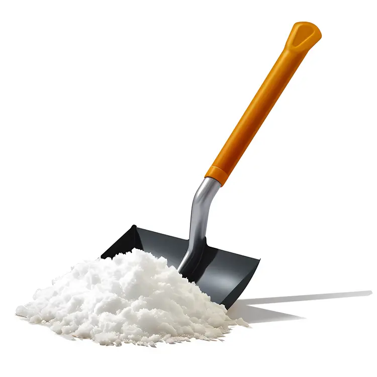 Yellow Snow Shovel with Snow
