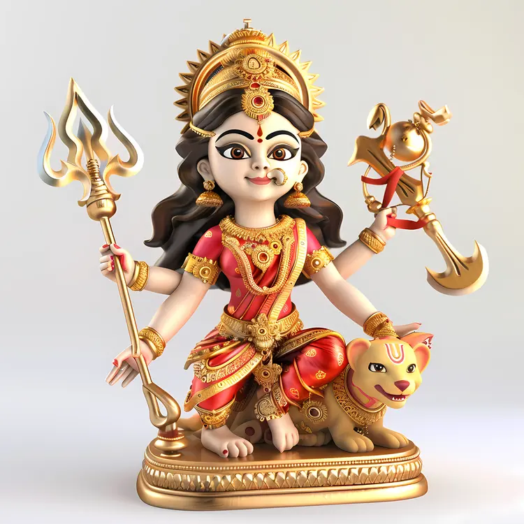 Chibi Goddess with Lion