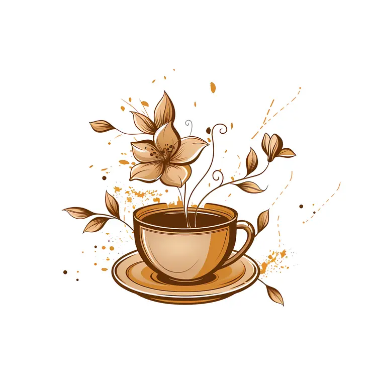 Artistic Floral Tea Cup