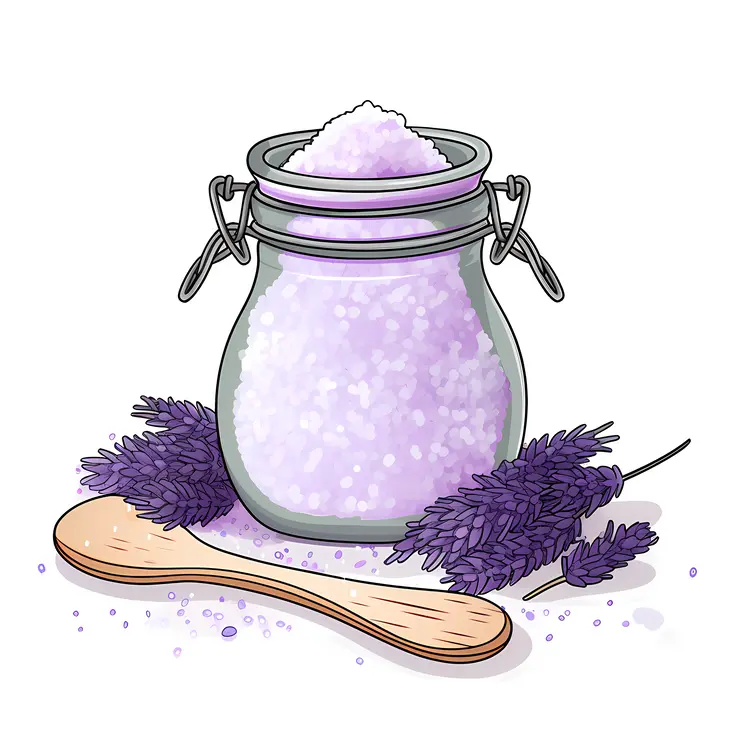 Lavender Bath Salt in a Glass Jar
