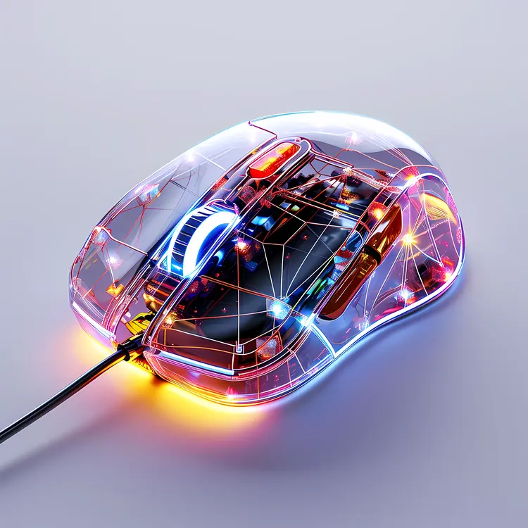 Transparent Gaming Mouse with LED Lights