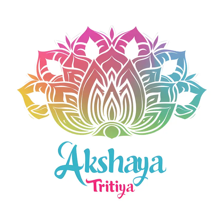 Colorful Akshaya Tritiya Lotus Design