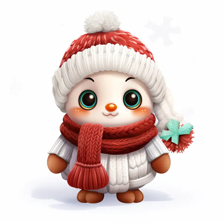 Adorable White Winter Character