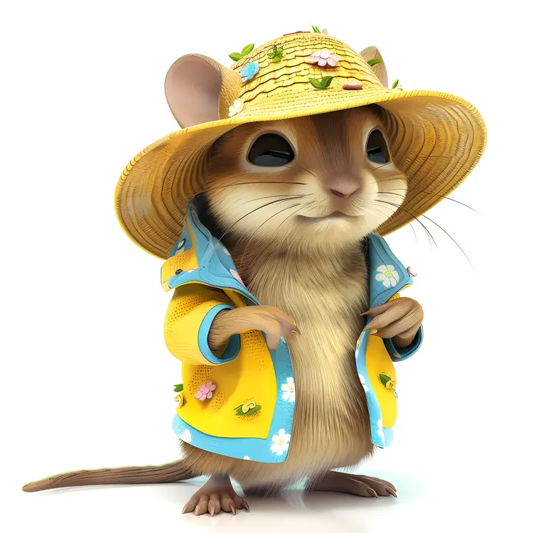 Adorable Mouse in Summer Outfit