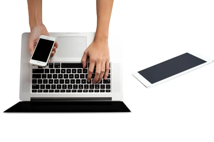 Using Laptop and Phone