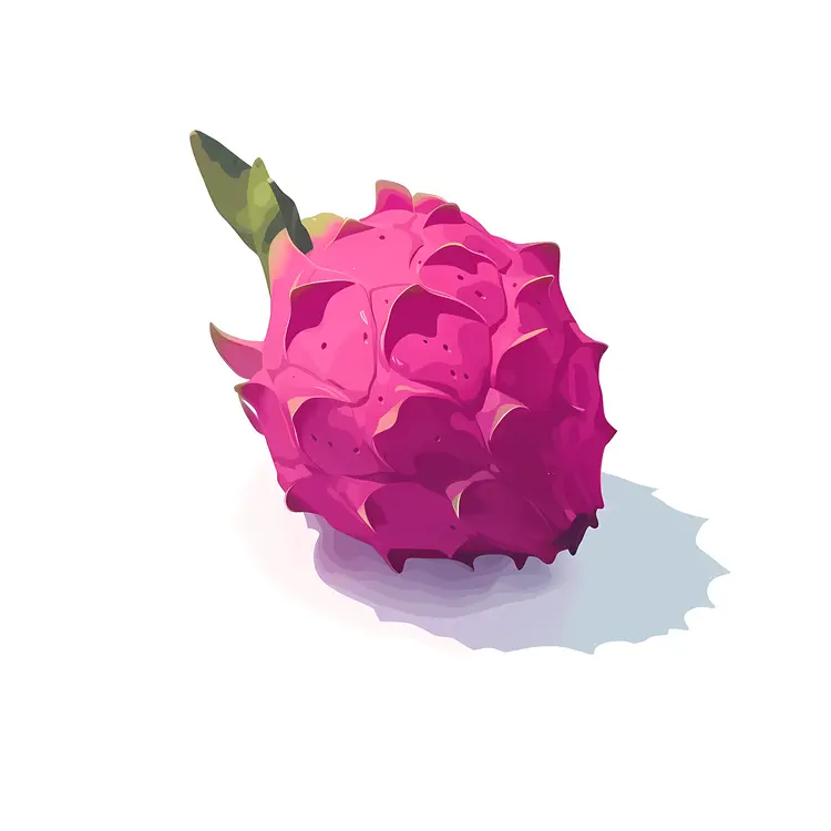 Single Pink Dragon Fruit Illustration