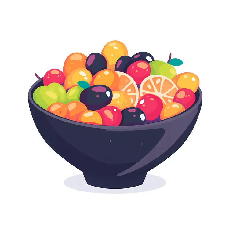 Colorful Fruit Bowl Illustration