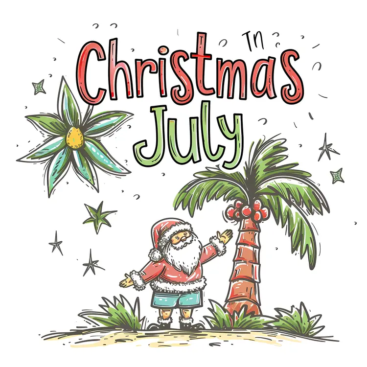 Santa Celebrating Christmas in July