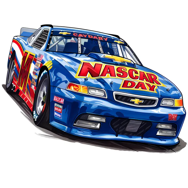 NASCAR Racing Car Illustration