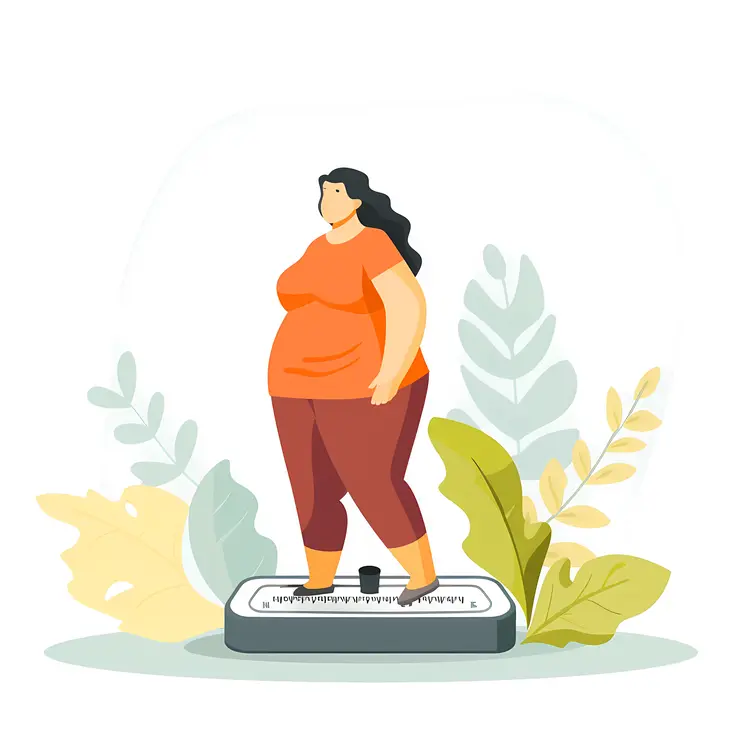 Cartoon Woman on Scale