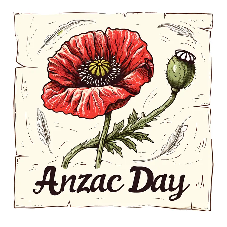 Red Poppy for ANZAC Day