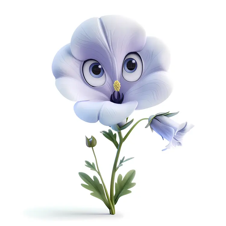 Cute Cartoon Flower with Eyes