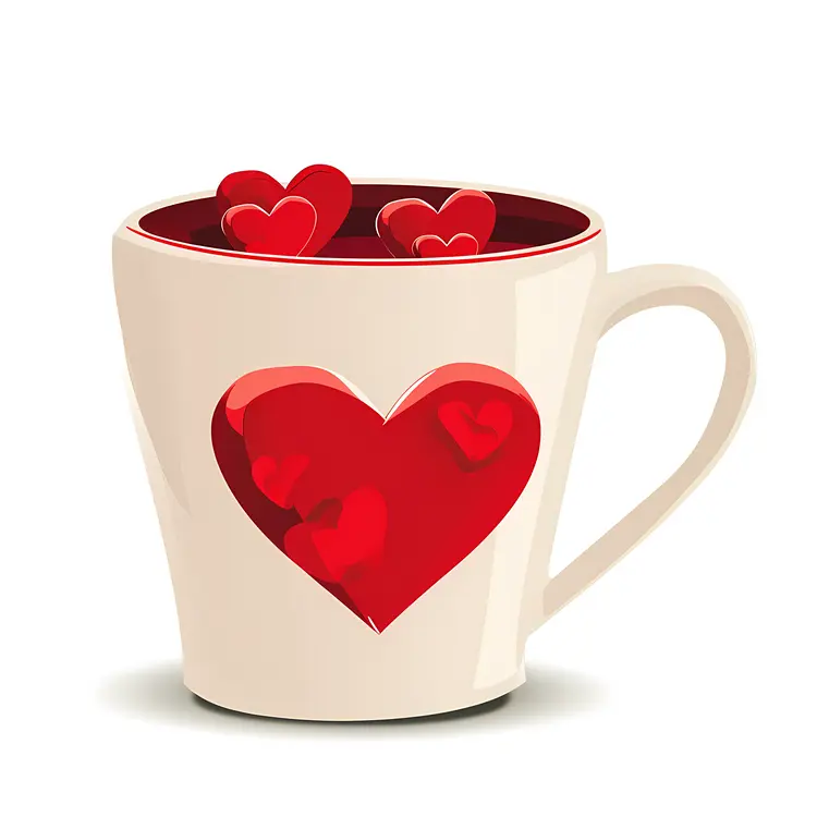 White Cup with Red Heart