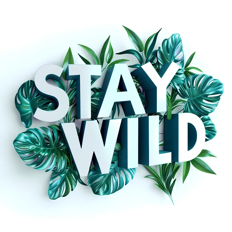 Stay Wild Floral Quote