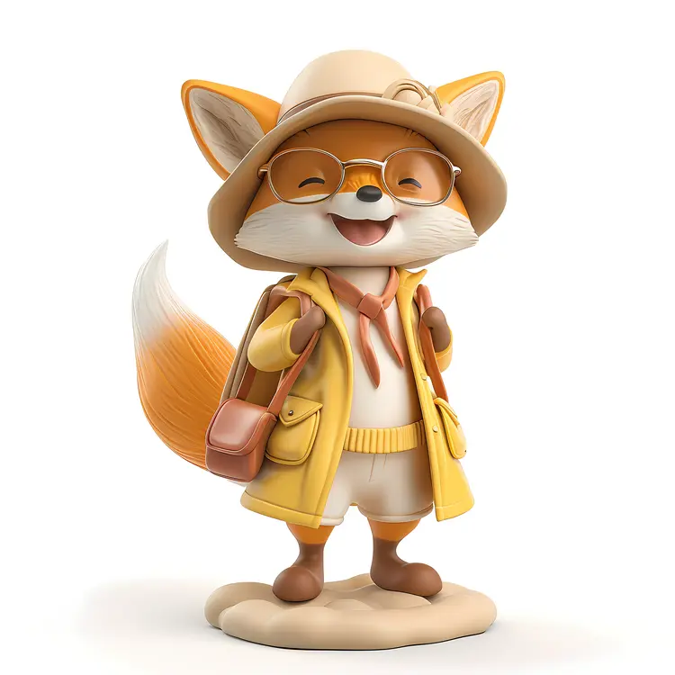 Cute Fox in Summer Outfit