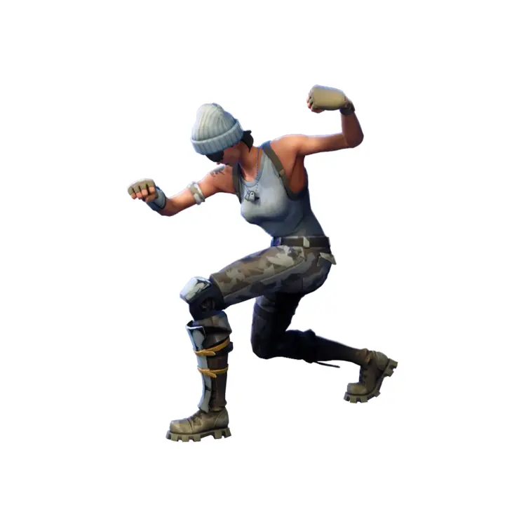 Dancing Female Fortnite Character in White Beanie