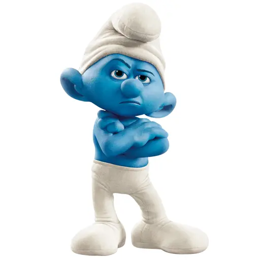 Blue Character with Crossed Arms