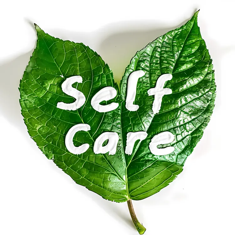Green Leaf with Self Care Text