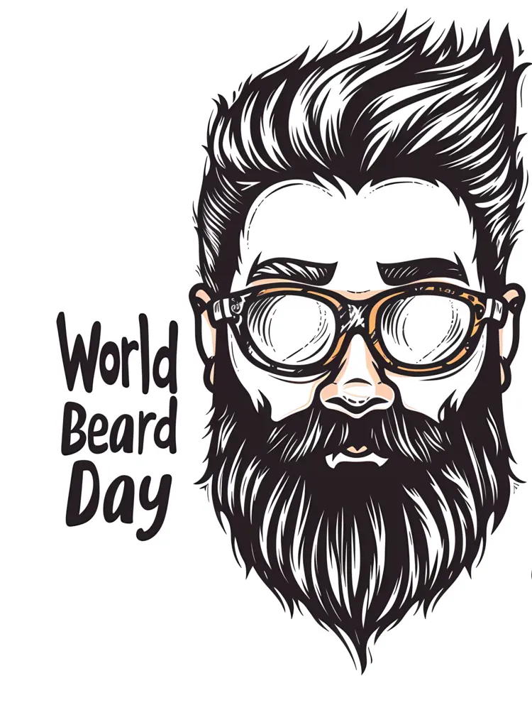 Bearded Man Illustration for World Beard Day
