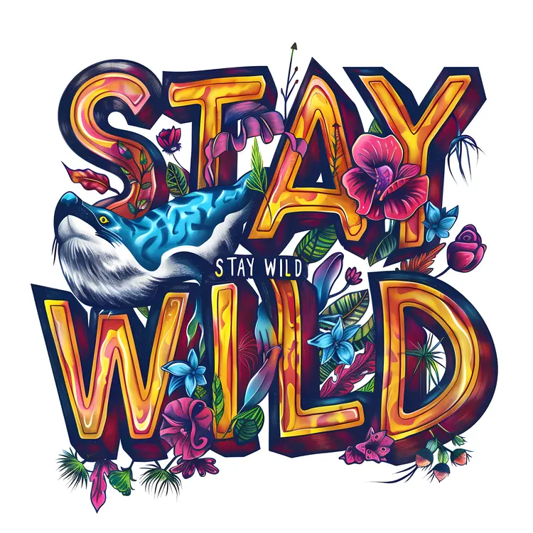 Colorful Stay Wild Graffiti Art