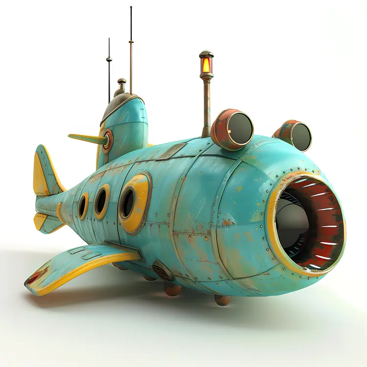 Blue Submarine Illustration