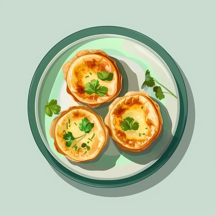 Three Custard Tarts with Herbs