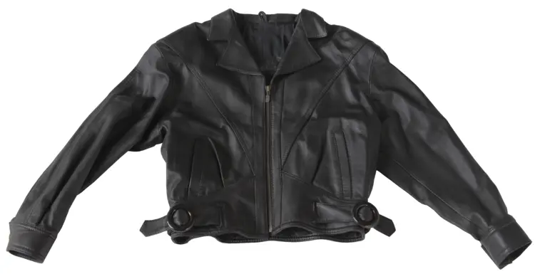 Black Leather Jacket with Zipper