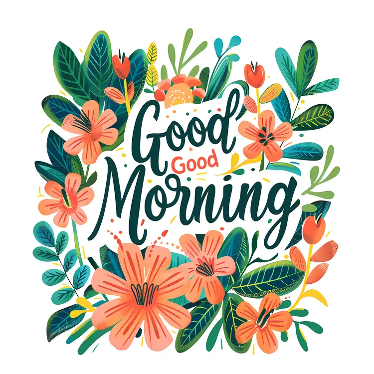 Vibrant Floral Good Morning Greeting
