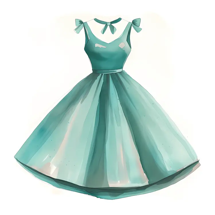 Elegant Green Dress with Bow