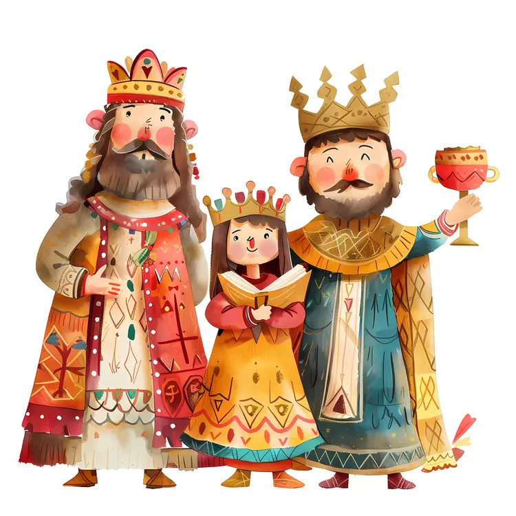 Royal Family with King, Queen, and Princess