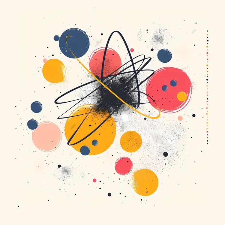 Abstract Molecule Illustration with Atoms and Connections