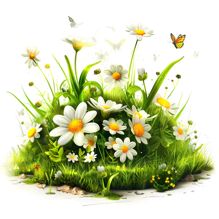 Beautiful Daisies in a Lush Garden