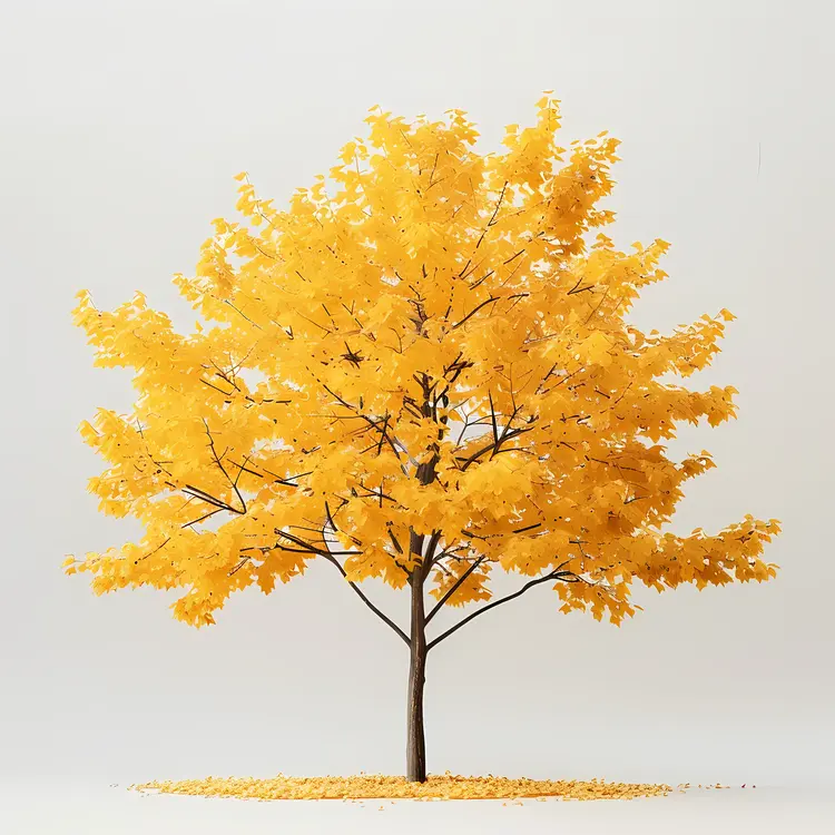 Bright Yellow Tree Illustration