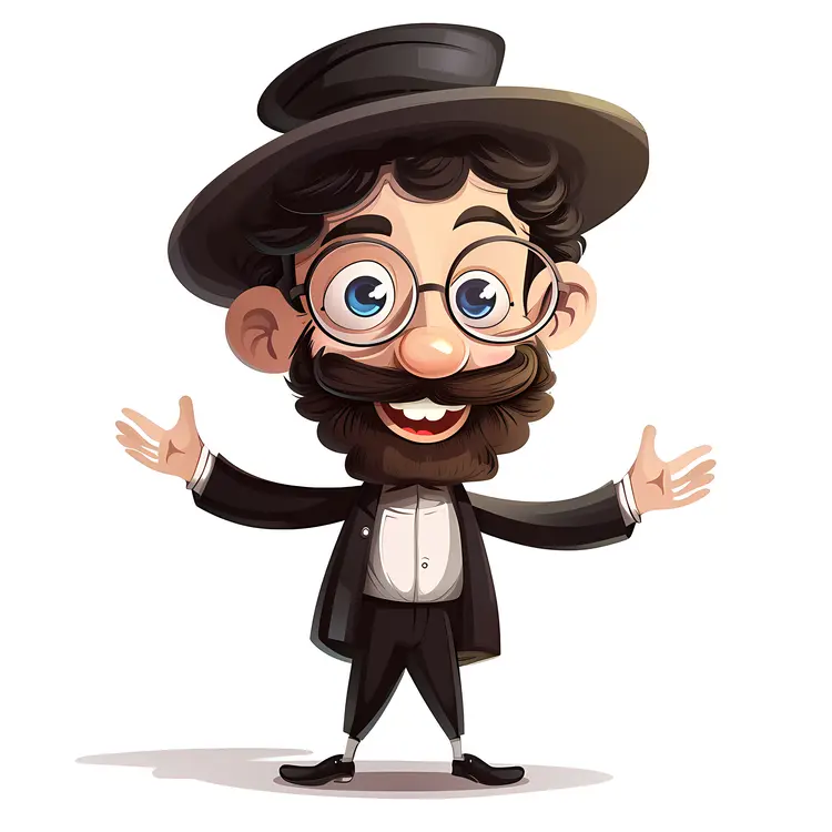 Happy Man with Glasses and Hat