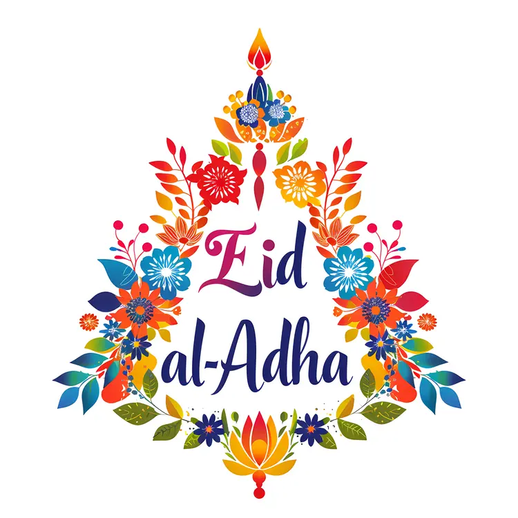 Eid al-Adha Celebration with Flowers and Candle