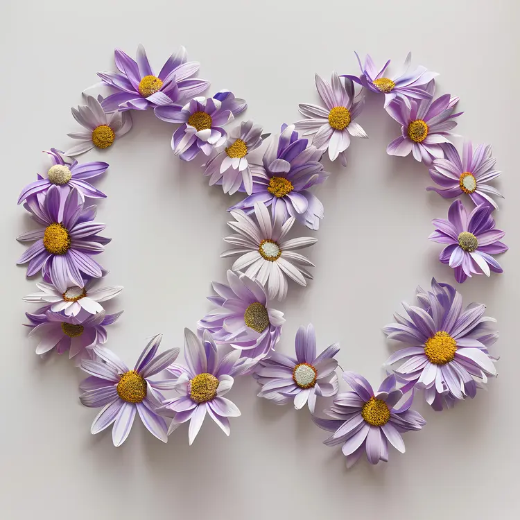 Purple Daisy Flower Wreath