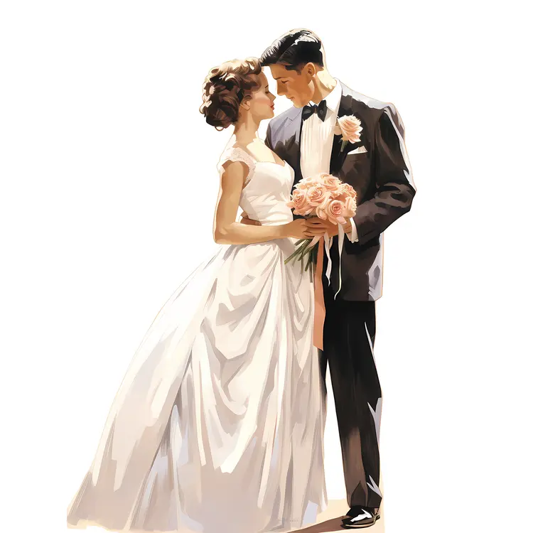 Bride and Groom on Wedding Day