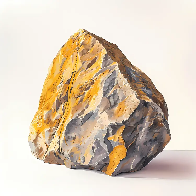 Yellow and Gray Rock with Textures