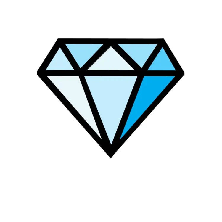 Simple Blue Diamond Icon