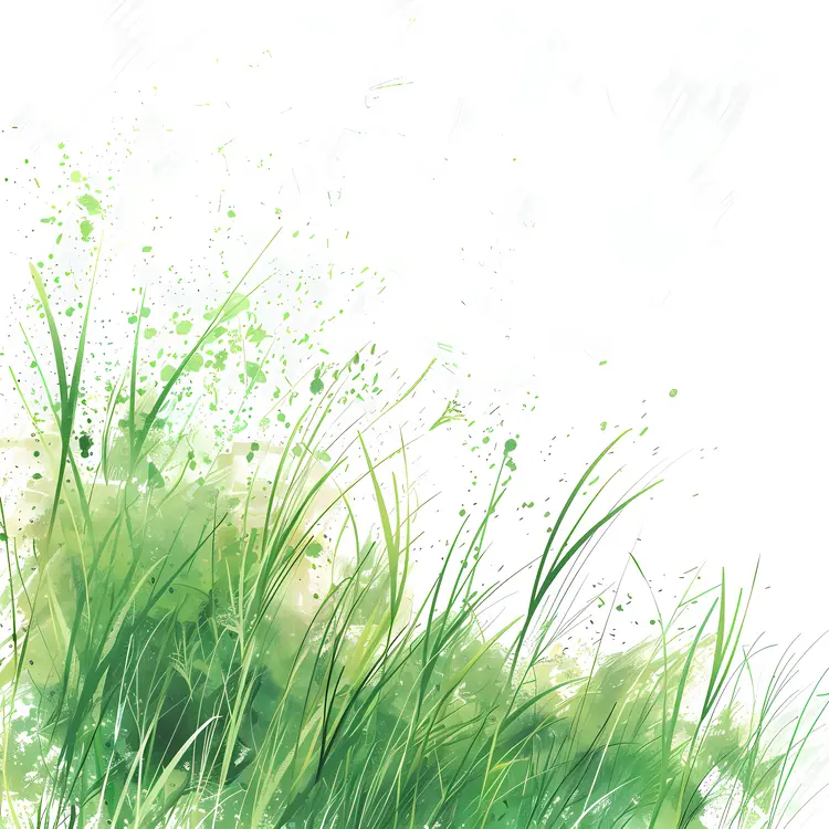 Artistic Green Grass with Splashes