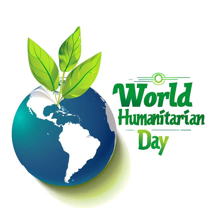 World Humanitarian Day Earth with Leaves