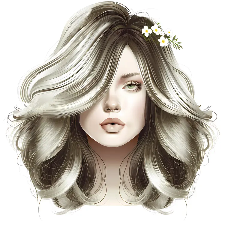 Beautiful Woman with Flowers in Hair