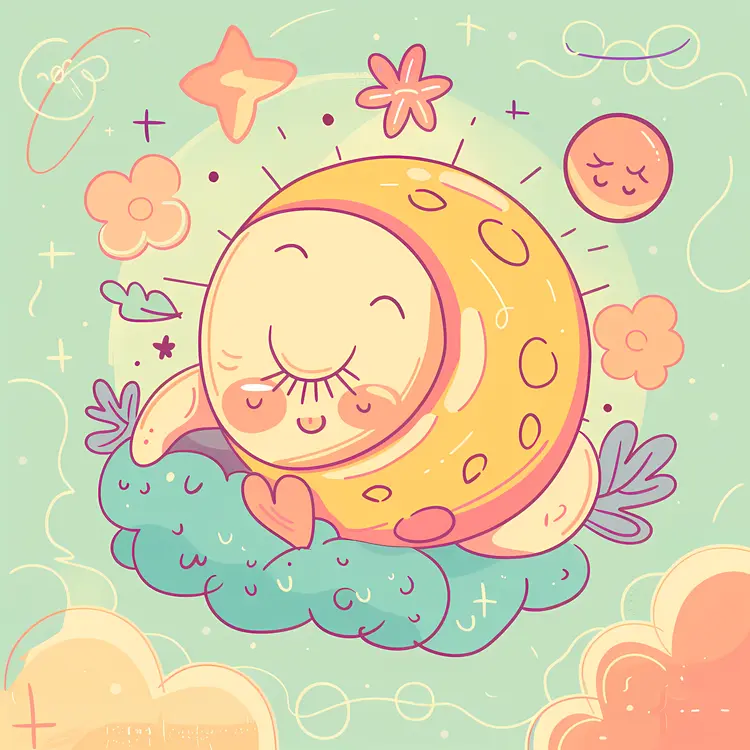 Cute Sun and Moon Illustration