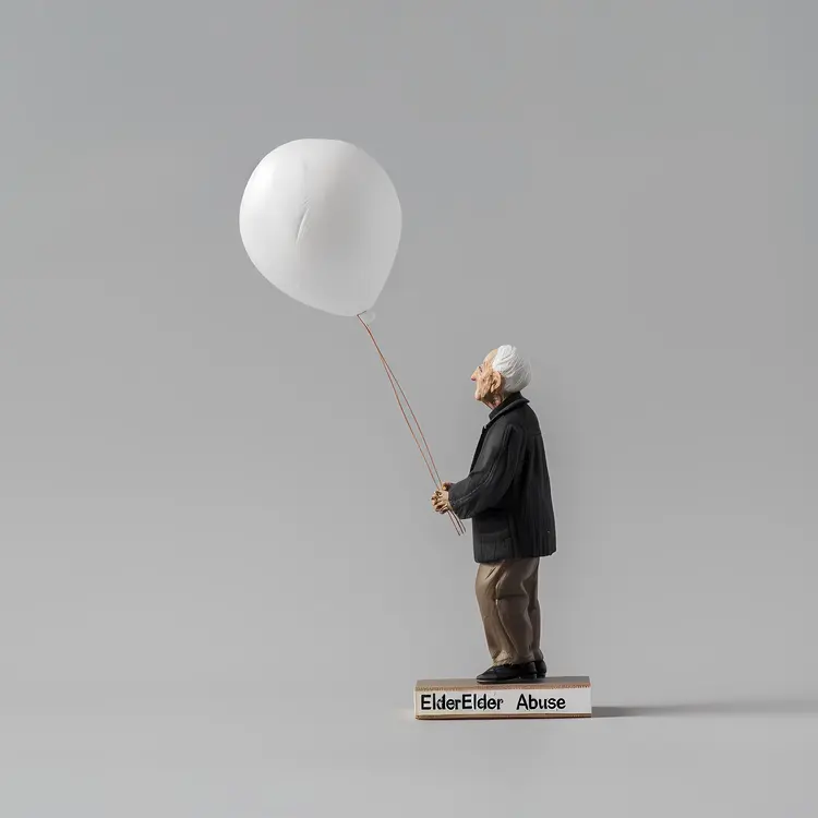Elderly Man Holding a Balloon